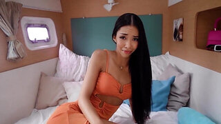 Thin Lia Lin is going to get her pussy blasted in POV