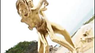Japanese gold bodypaint hook-up