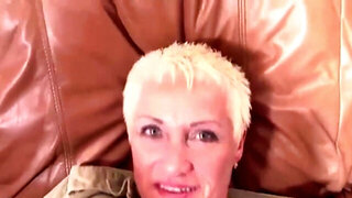 Flirtatious grandma likes to swallow a young throbbing cock