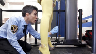 Traveler getting fucked by two TSA dudes in a hot video