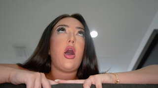 Fun-loving brunette massaged by two alpha males