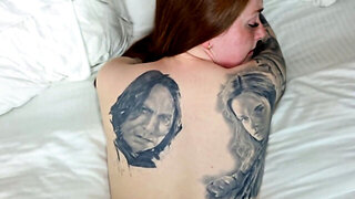 POV of a tattooed alternative hottie sucking and fucking