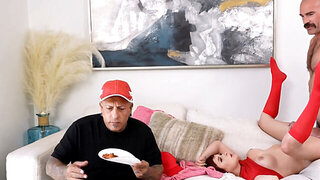 Charles Dera tries to fuck Odette Fox while watching baseball