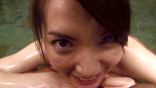 Japanese babe Hitomi Hayama is fingered in the bathroom