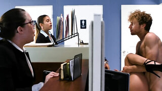 Spicy pornstar has an opportunity to do it in the office