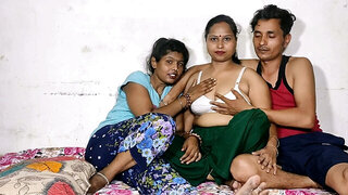 Indian man gets lucky and has fun with two busty girls