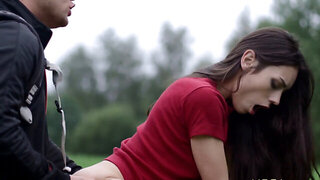 Passionate new wife fucked in mouth and cunt by dude fat cock