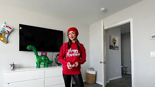 Christmas tree fucking session with a good-looking teen