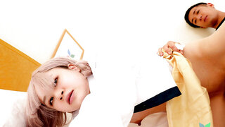 Asian schoolgirl is being fucked in front of the camera