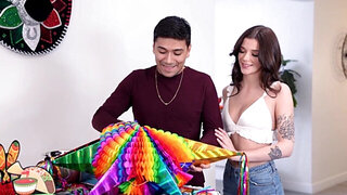 Jade Maris celebrates by letting stepbro fuck her