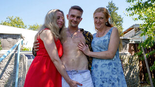 Attractive lesbian hotties fucking lad long dick until orgasms