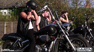 Horny British hunks Gabriel Cross and Jake Bass are both in hardcore gay fucking action