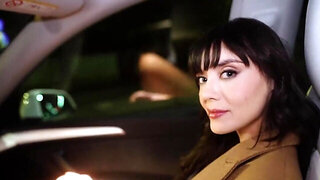 Lingerie wearing hottie takes a strange man's cock in MMF