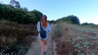 Alluring starlet Kendra Cole going for a hike with her man