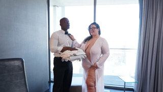 Big woman with huge tits tries BBC in hotel room