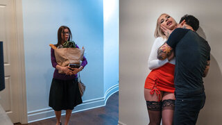 Tied brunette is watching the fucking in front of her eyes