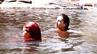 Redheaded hitchhiker fucking a sensational brunette