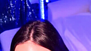 Busty bimbo with a shaved pussy banged in POV