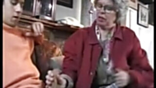 Granny nailing her grandson