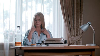 Laying on the couch and slowly rubbing her perfect cunt