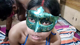 Thick Desi bitch is banged in doggy by her husband