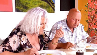Cuckold husband likes to watch his wife pounded by a waiter