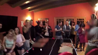 Foxy teen pleases guy with a blowjob during party