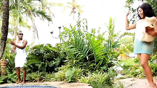 Attractive latina babe crave mouthful creampie from lads fat cock