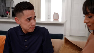 Sasha Pearl shows pussy to a stepson and gets some cock soon