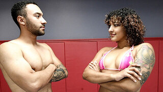 Fucking on the mat and continuing in the locker room