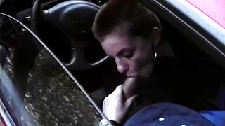 Bitch with a tight pussy sucking dick like a slut