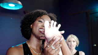 Sexy motion starts their foot fetish lesbo fuck
