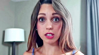 Busty teen is showing off her nice natural tits and sucking dick