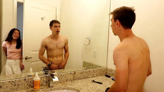 Petite Asian with a tight pussy gets imapled by a BWC