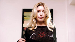 Oiled blonde goddess Freya Mayer invites you to her holes