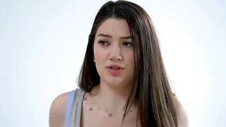 Alyx Star wants to suck this bald guy's cock DRY