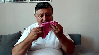 Dude sniffs a teen's panties and she fucks him hard