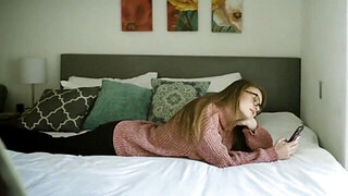 A teen and a cutie are going hard on an erect dong