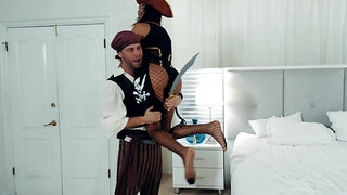 Tempting brunette drilled fast and hard by the pirate lovelace