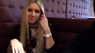 Blonde is fucking and sucking a dick out in public before us