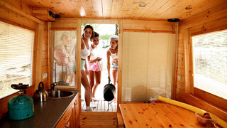 A group of slutty friends getting together for a trip