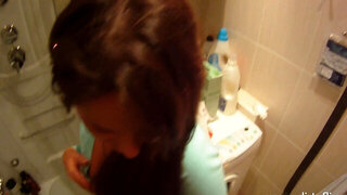 Girl leaves store with pickup artist following to his place