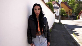 Brunette babe is picked up and fucked by the agent