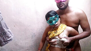 Amateur Indian couple are making a sex tape while at home