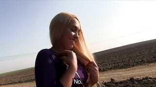 Young busty blonde turns into a slut for a few bucks