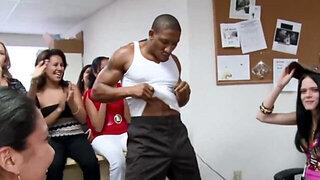 Dancing dude fucks their mouths to make them horny AF
