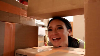 Hardhat hotties taking care of the same cock in a group vid