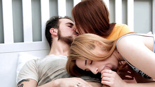 Hard orgy and multiple orgasms to warm up before school