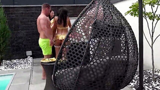 Group stepfamily fuck scene with steamy bitches who cum