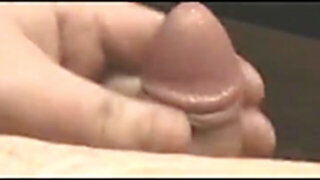 Ample fellow playing with his little tiny dick